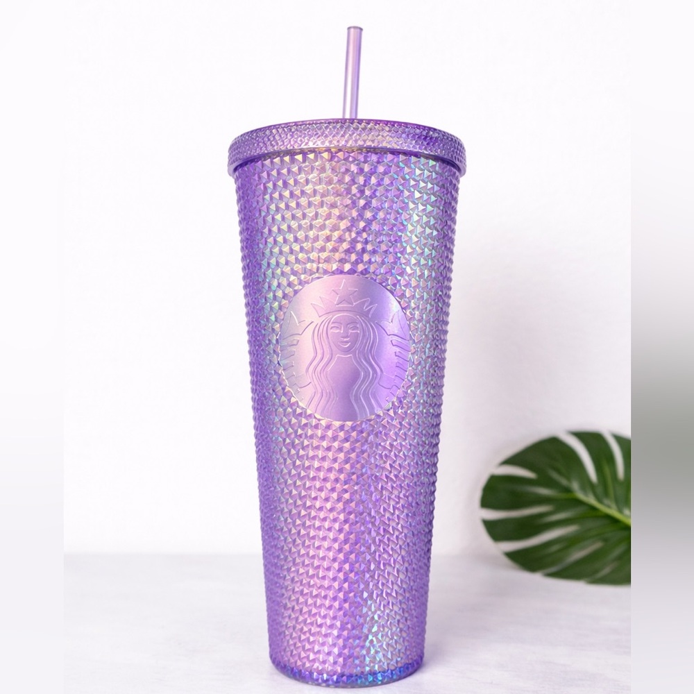 Starbucks Tumbler Bling Purple Swirl Iridescent Studded Venti Asia Exclusive NWT
